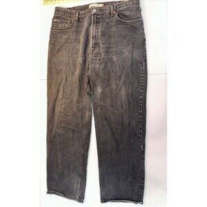 Levis 550 Jeans 40x32 Black Straight Leg Denim Pants Relaxed Fit Dark Wash